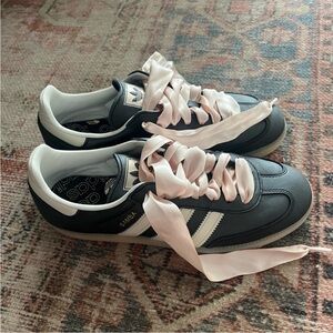 Adidas Samba Black Wonder Quartz Ribbon Laces